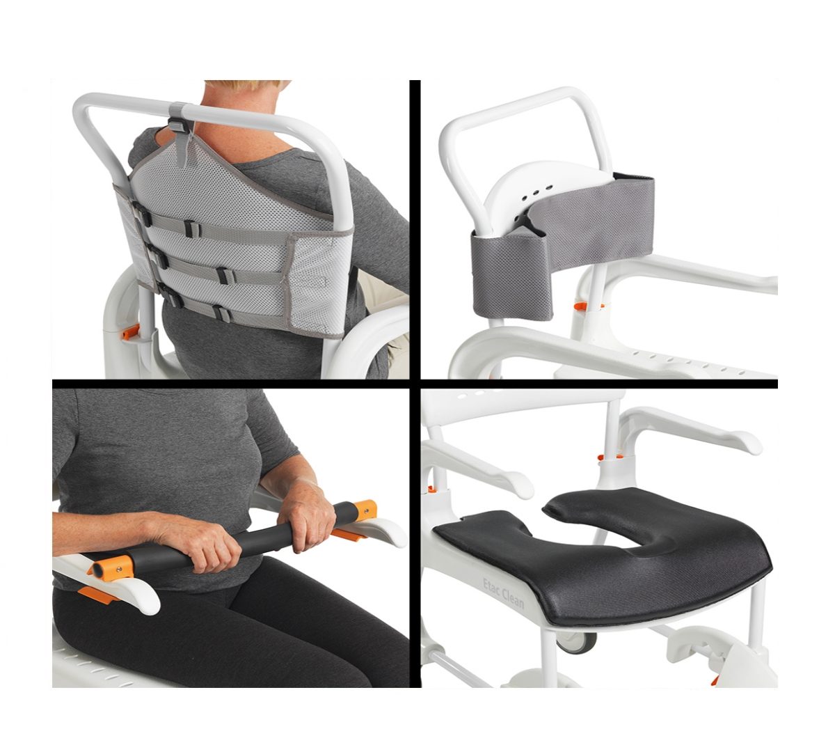 ETAC | CLEAN Yükseklik Ayarlanabilir Banyo-Tuvalet Sandalyesi | Akülü Tekerlekli Sandalye | Tekerlekli Sandalye