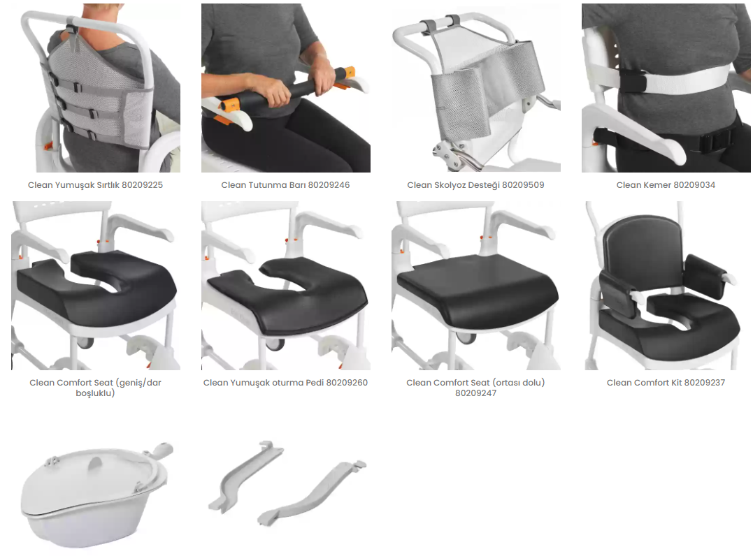 ETAC | CLEAN Banyo-Tuvalet Sandalyesi | Akülü Tekerlekli Sandalye | Tekerlekli Sandalye