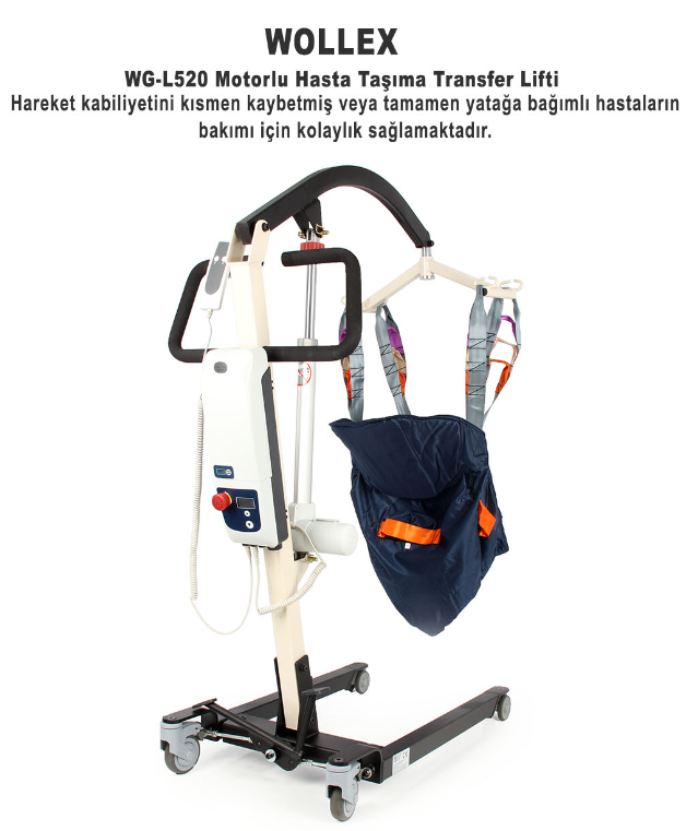 WOLLEX | WG-L520 Motorlu Hasta Taşıma Transfer Lifti | Akülü Tekerlekli Sandalye | Tekerlekli Sandalye